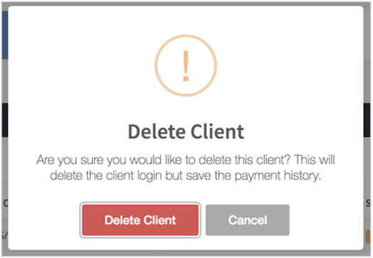 Deleting a client
