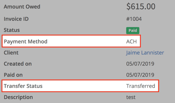 Individual invoice