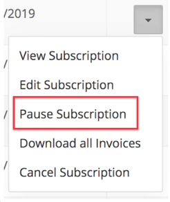 pause subscription