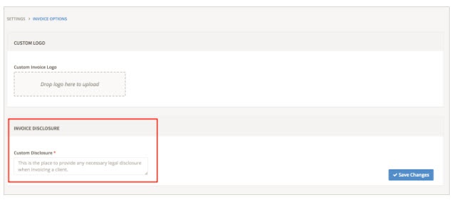 advicepay custom invoice disclosures