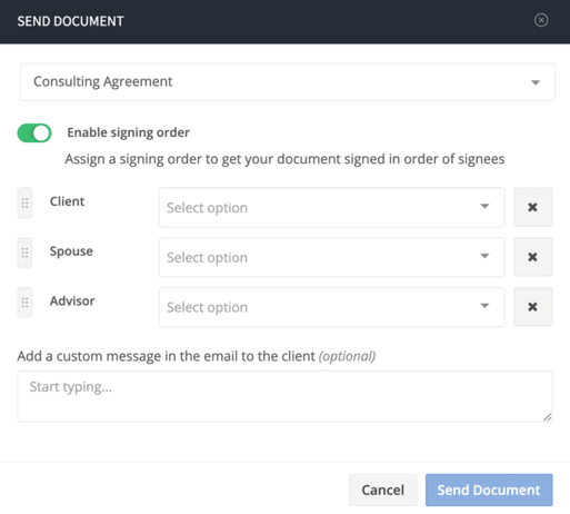 eSign feature - remove signing roles