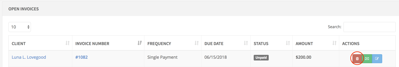 advicepa delete invoices